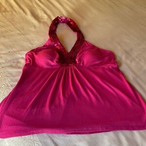 Cable & Gauge Pink Halter Top